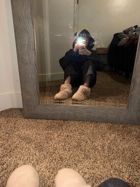 Ugg Fuzzy Slide Slippers in Blush Pink